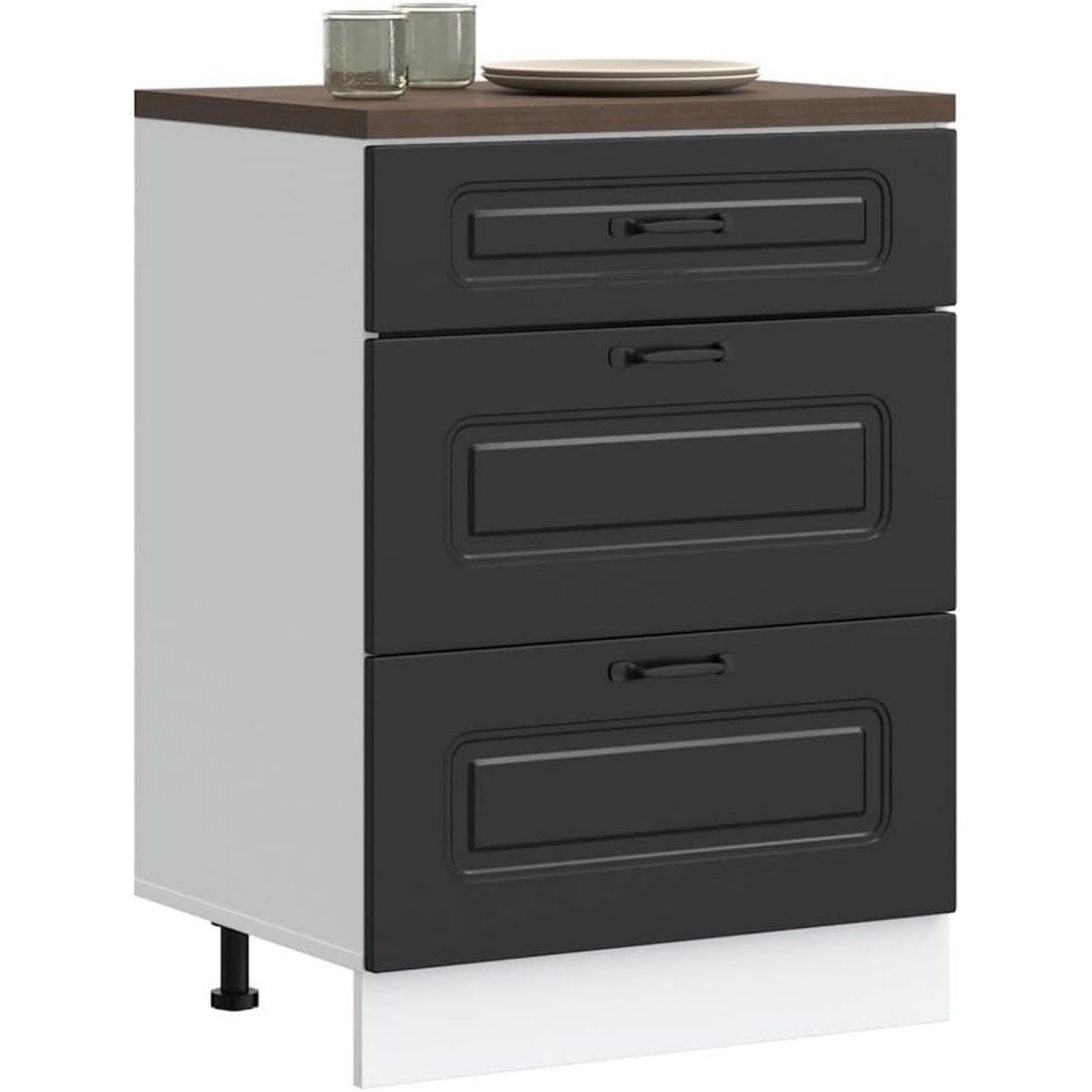 Aufbewahrungsschrank mit Schubladen 60 x 46 x 81,5 cm schwarz