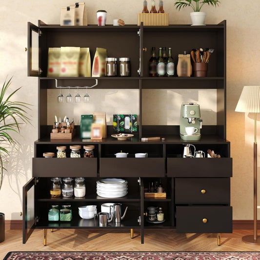 Schrankmoebel mit Schubladen 39 x 145 x 171 cm schwarz