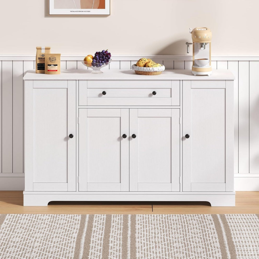 Kommode Sideboard Schublade, Turen verstellbaren Einlegeboden schwarz
