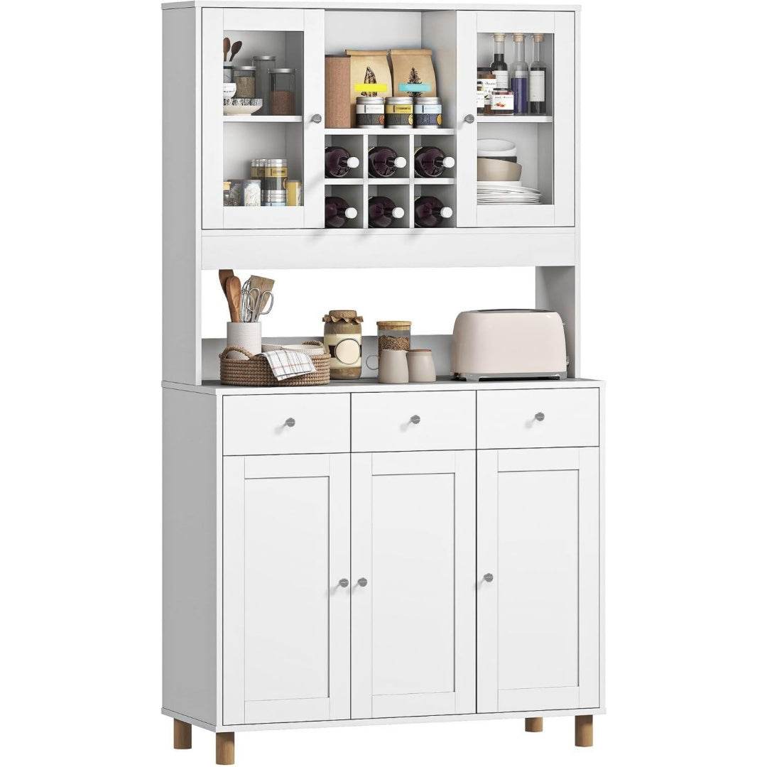 Stauraumschrank mit Schubladen 40 x 100 x 180 cm natur