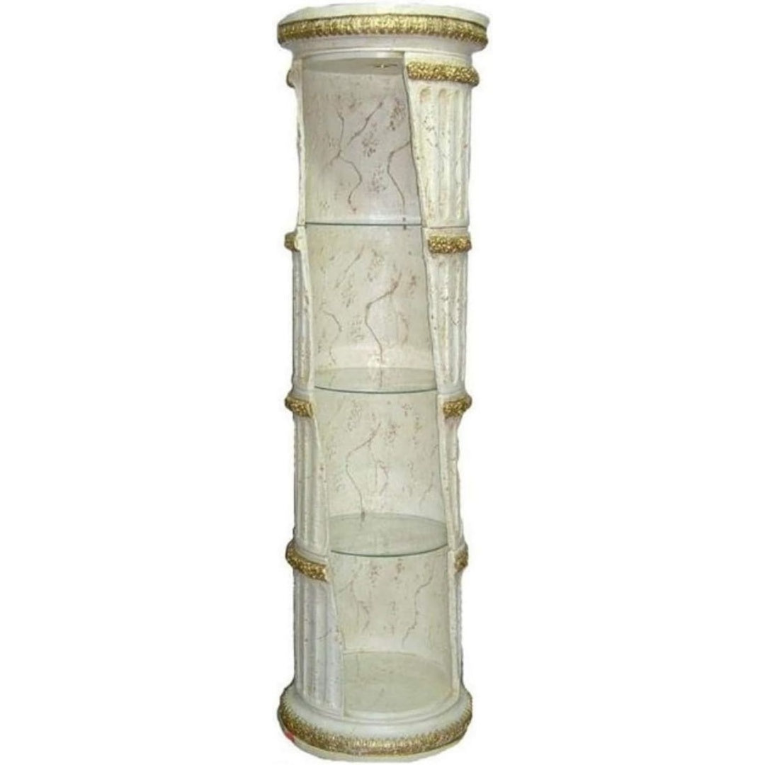 Stauraumschrank mit Ablagen mit Glas gold