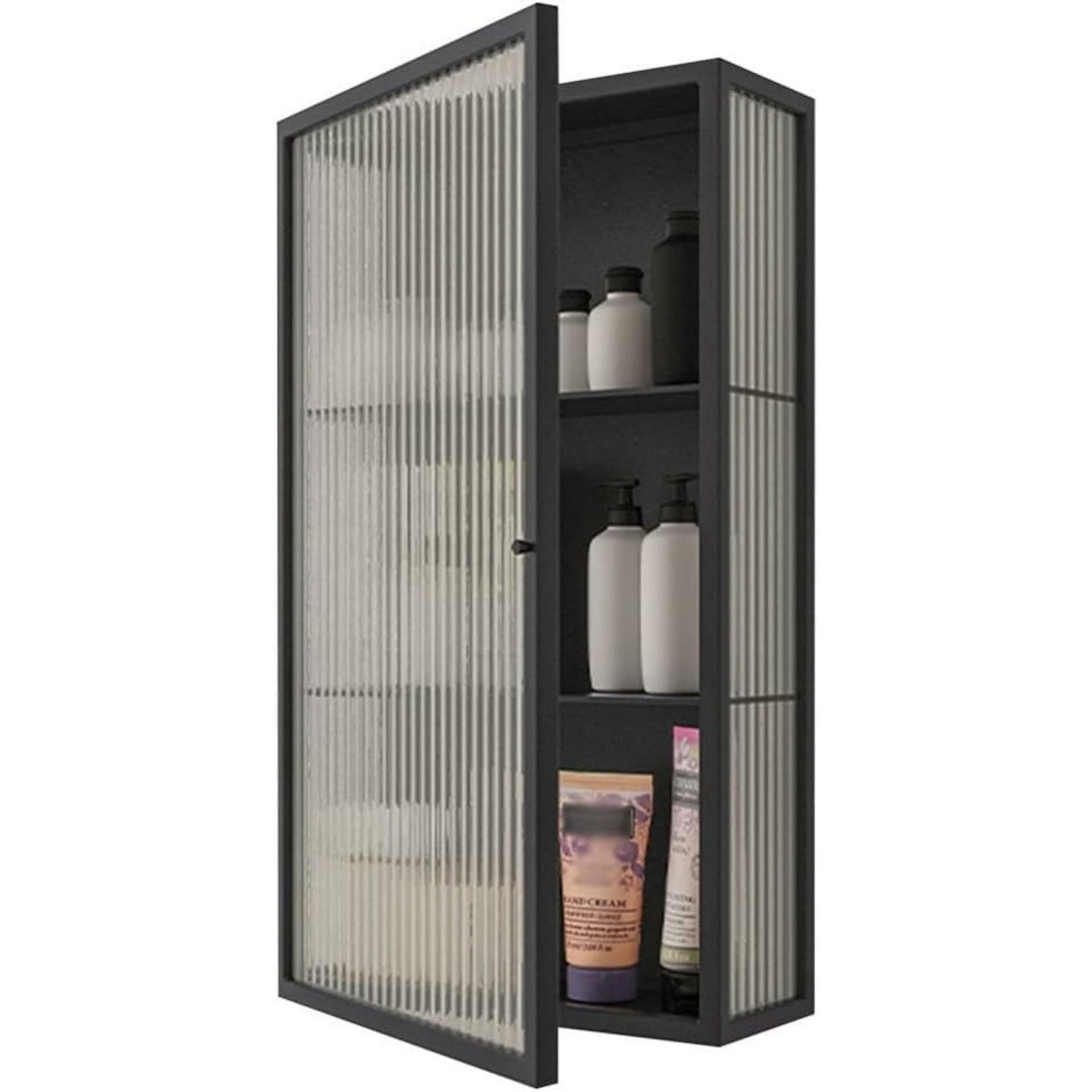 Aufbewahrungsschrank mit Tueren 60*50*15cm schwarz