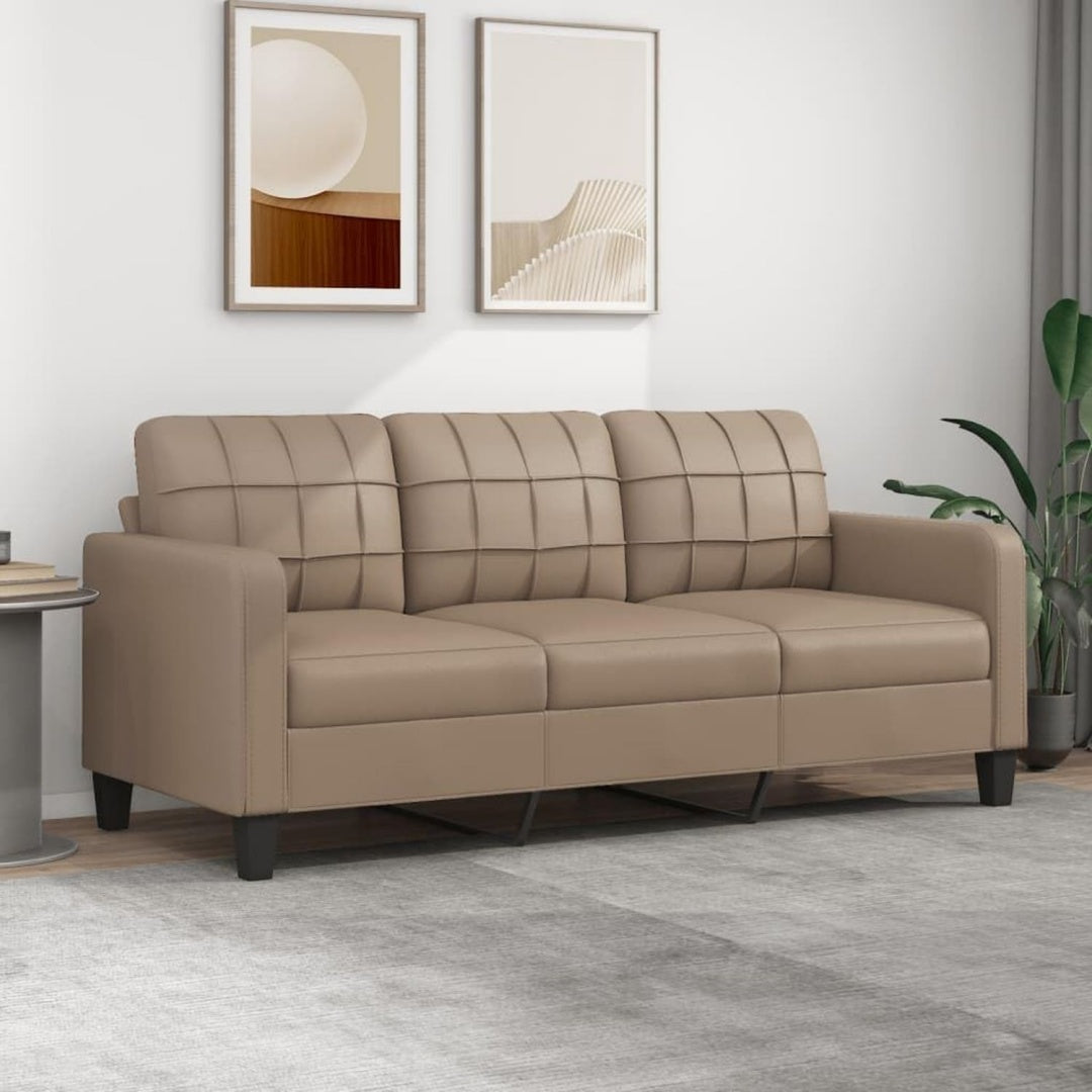 Wohnzimmersofa mit LED Beleuchtung mit Armlehnen braun