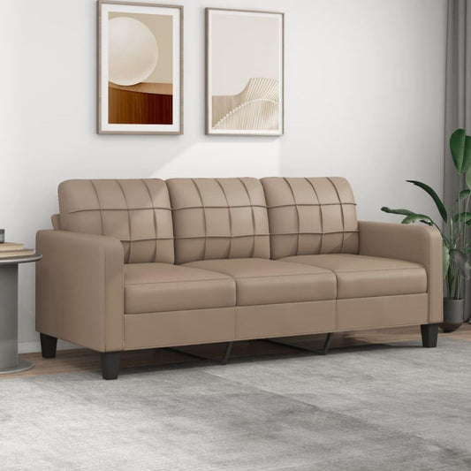 Wohnzimmersofa mit LED Beleuchtung mit Armlehnen braun