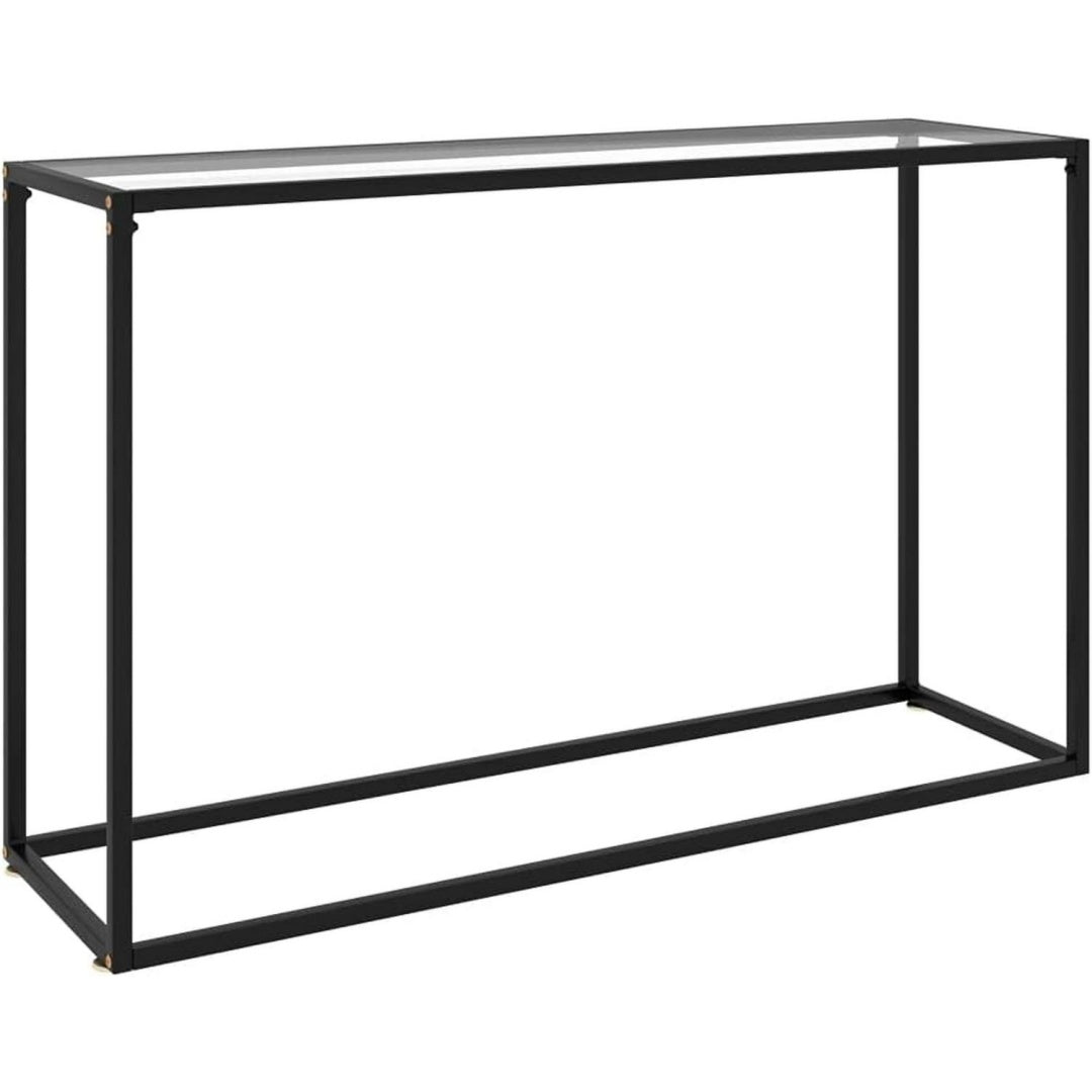 Nachttisch mit Stahlgestell mit Glas transparent